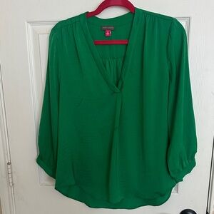 Vince Camuto Emerald V-Neck Blouse